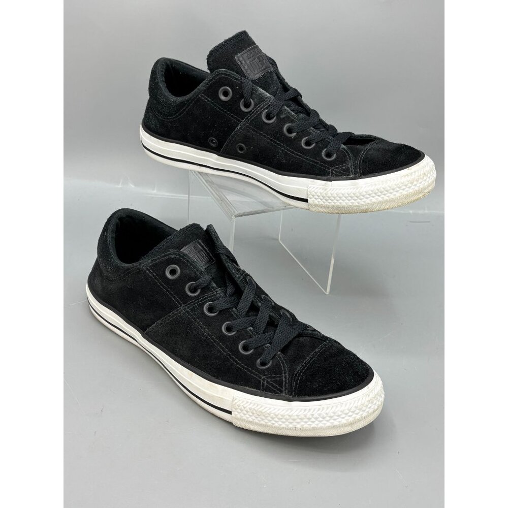 Converse Black Suede Low-Top Sneakers with White Sole